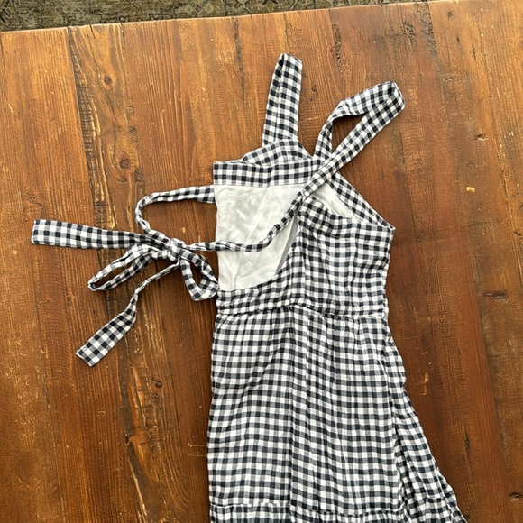Abercrombie Maxi Blue and White Gingham Adjustable Strap Dress size Large - Picture 3 of 5